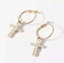 Load image into Gallery viewer, Mary Cross Earrings - PRE ORDER
